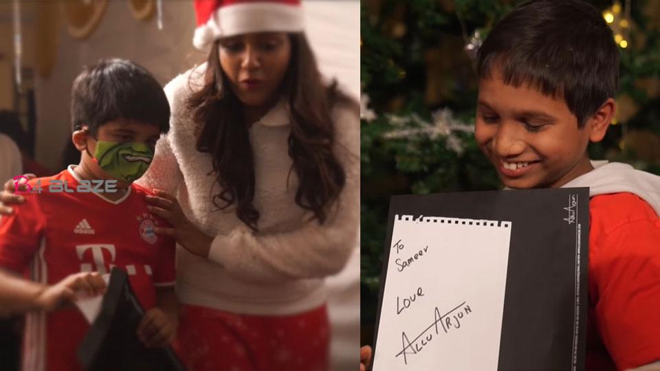 Allu Arjun, sends his son with a handful of presents to child fan
