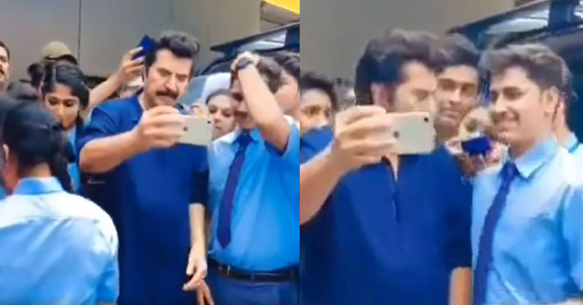 mammootty with students selfie video